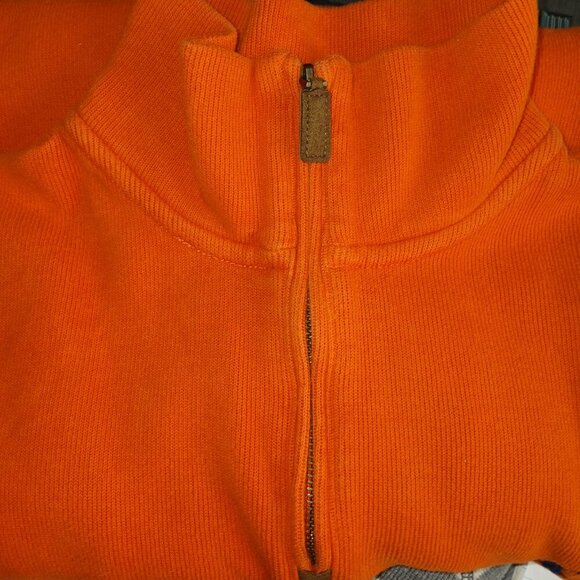 MEN'S POLO BY RALPH LAUREN 1\4 ZIP PULLOVER, ORANGE , SIZE LARGE - Picture 6 of 6